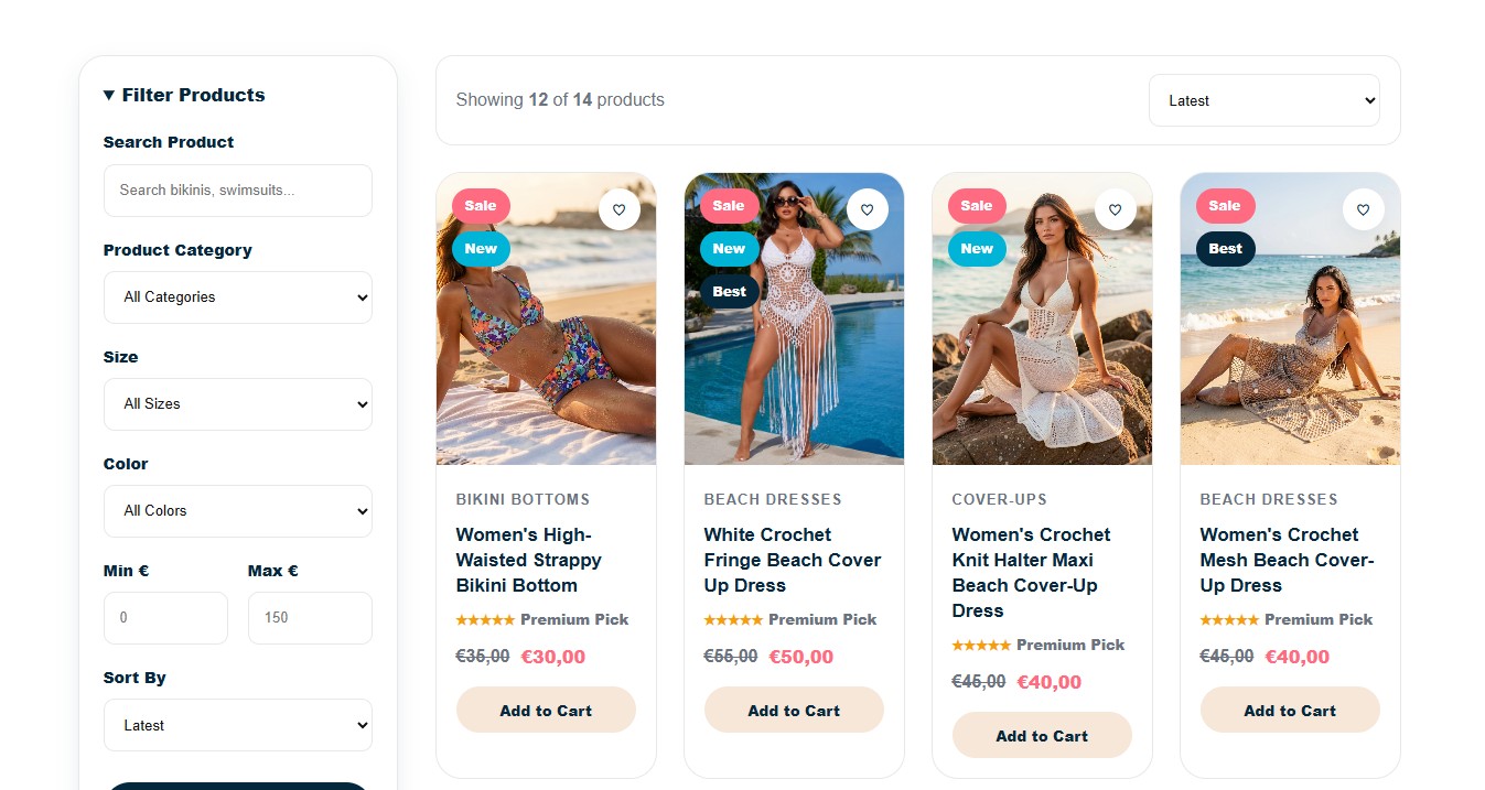 BikiniClub.eu Premium Swimwear E-Commerce Website gallery image