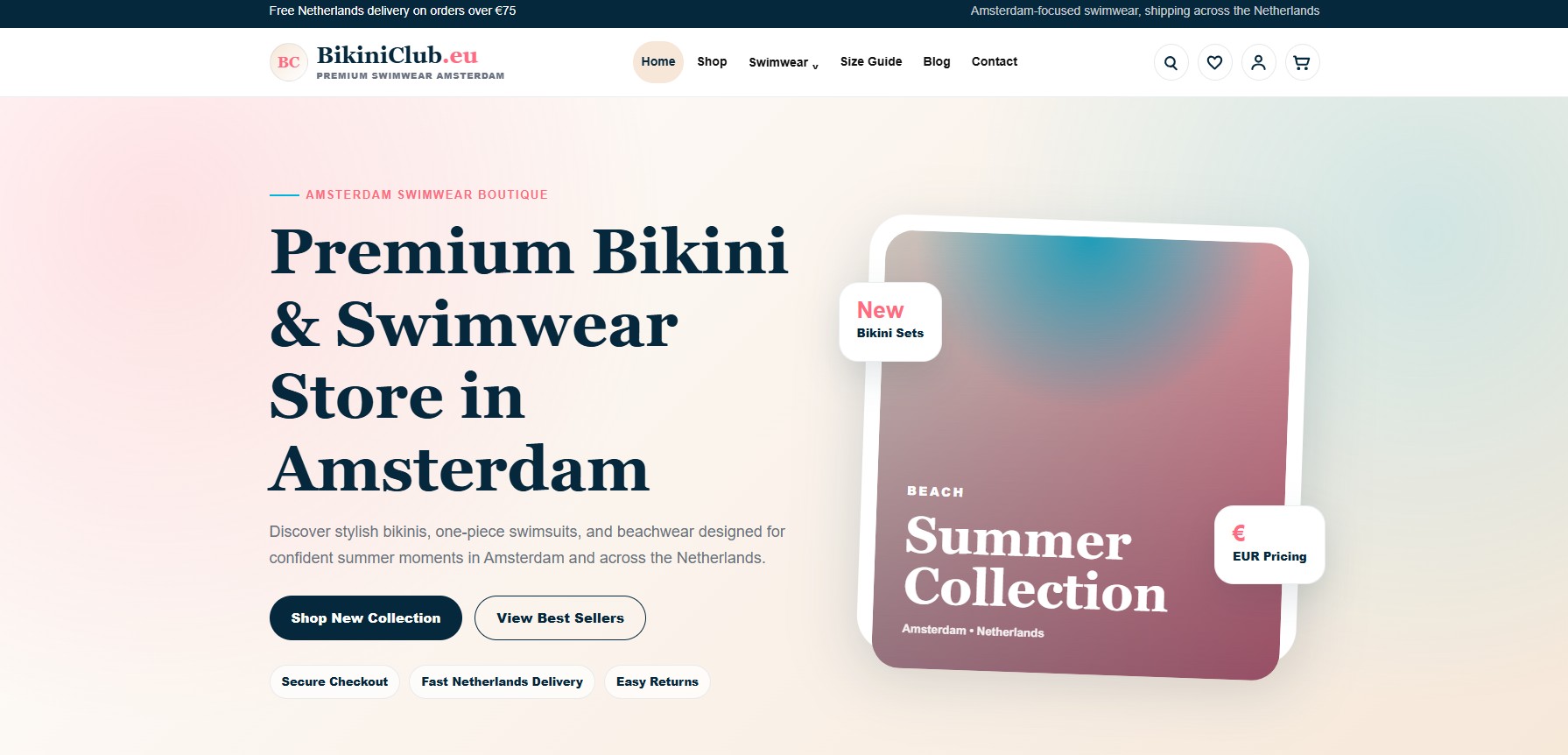 BikiniClub.eu Premium Swimwear E-Commerce Website