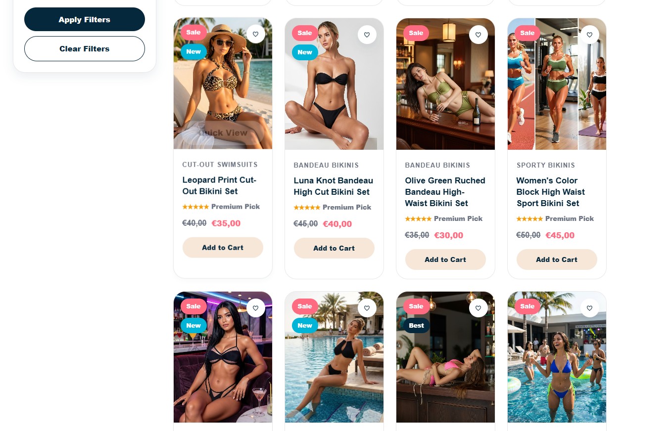 BikiniClub.eu Premium Swimwear E-Commerce Website gallery image